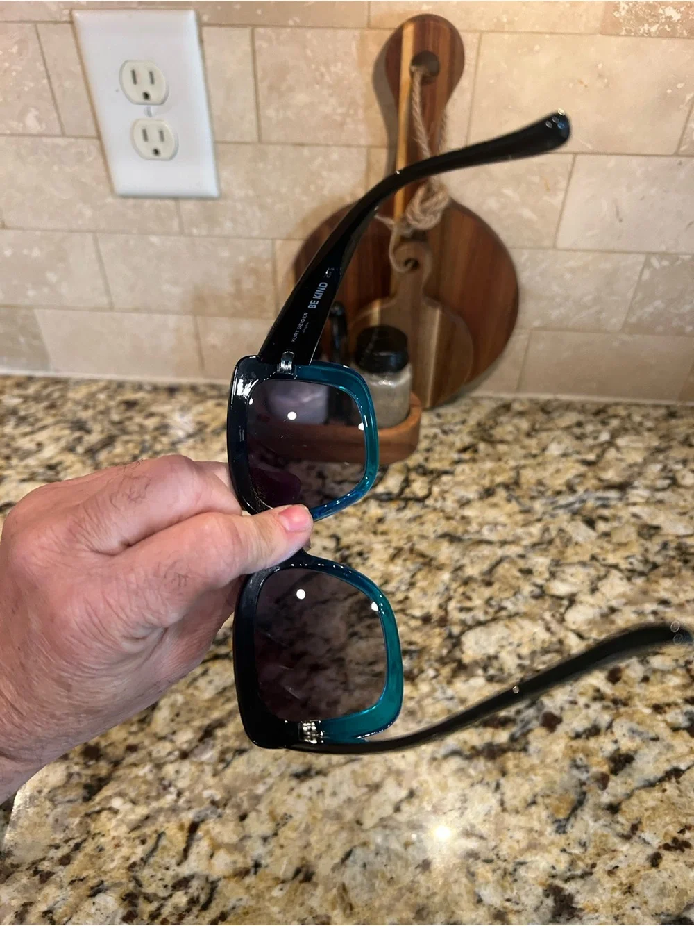 Kurt Geiger Teal Square-Frame Women's Sunglasses